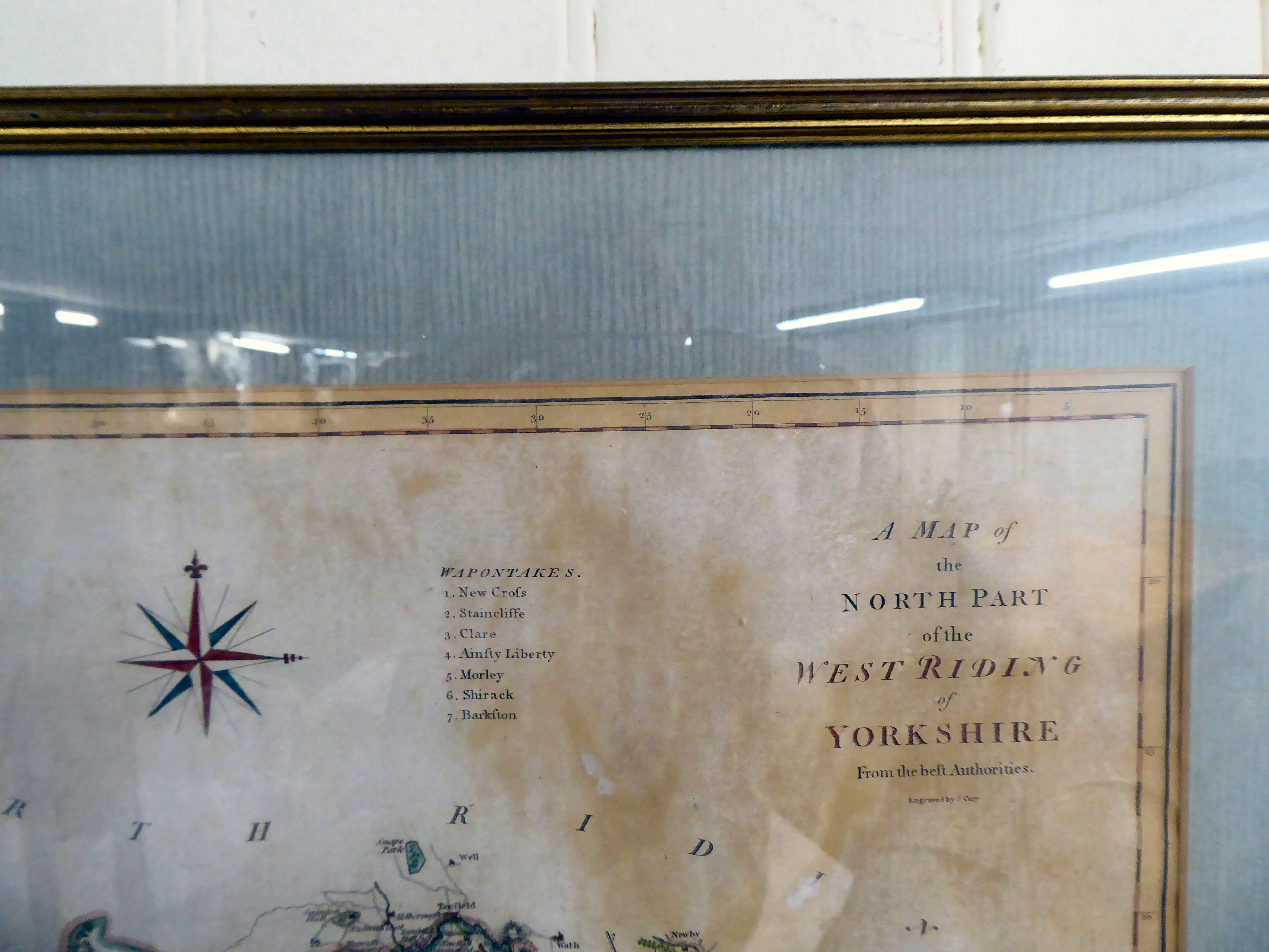 A map, 'The North of the West Riding of Yorkshire'  15" x 21"  framed - Image 2 of 3