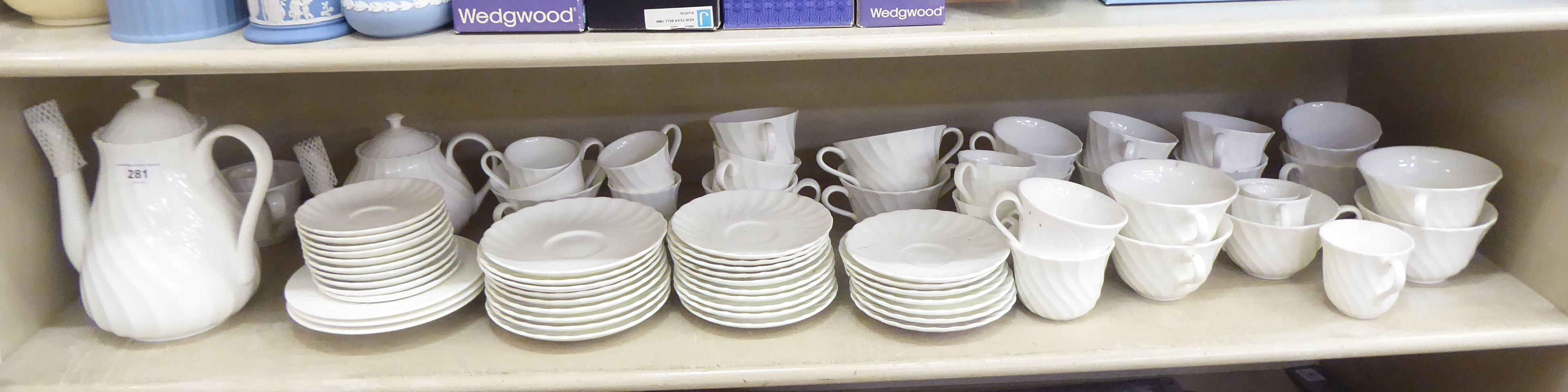 Wedgwood white glazed china tea and dinnerware