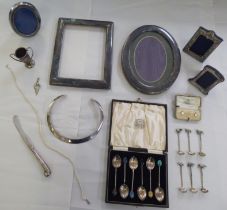 Silver, white metal and other collectables: to include flatware; and photograph frames  mixed marks