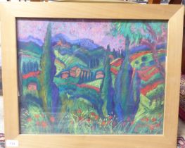 Jean Harvey - a European landscape  pastel  bears a signature  15" x 18"  framed