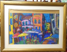 Jean Harvey - 'Les Palmiers'  pastel  bears a signature  18" x 28"  framed