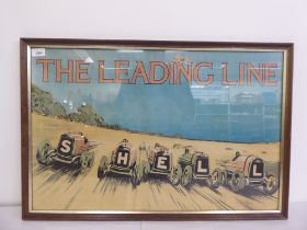 A Shell advertising poster 'The Leading Line'  18" x 28"  framed