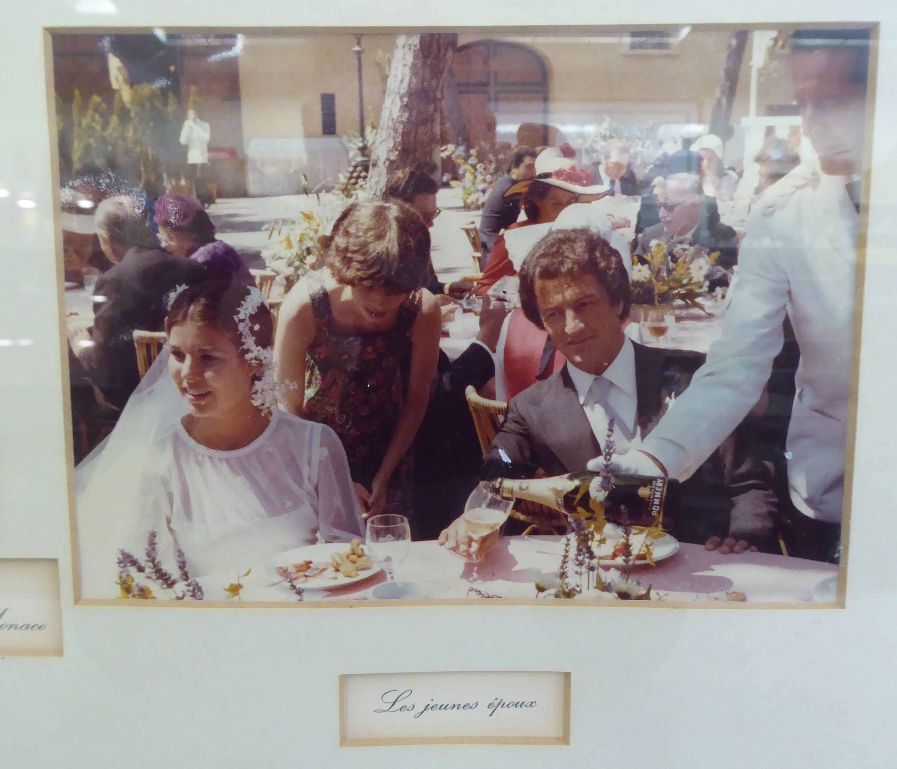 A circa 1978 collage of photographs from Princess Caroline of Monaco's wedding  15" x 23"  framed - Image 3 of 5