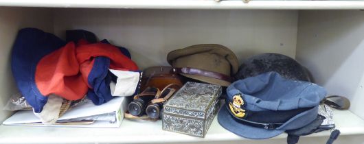 A mixed lot: to include Great War field glasses (Please Note: this lot is subject to the statement