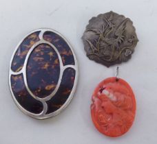 Jewellery: to include a coral pendant, carved with a woman's head