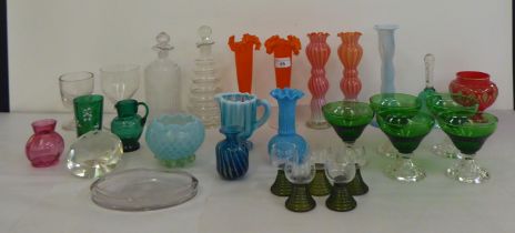Glassware: to include an orange trumpet design vase  8"h