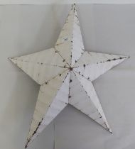 An Amish cast and overpainted metal barn star  24"spread