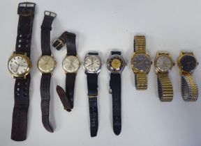 Variously cased and strapped manual wristwatches