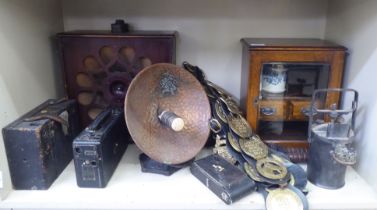 A mixed lot of mainly early 20thC vintage collectables and bygones: to include a 1920s oak cased