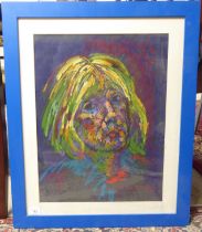 Jean Harvey - a head and shoulders portrait, a woman  pastel  bears a signature  16" x 24"  framed