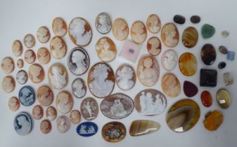 A mixed lot: to include various shell carved cameos