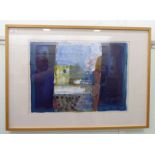 Larry Wakefield - 'Taverna'  mixed media  bears a title & signature  16" x 23"  framed
