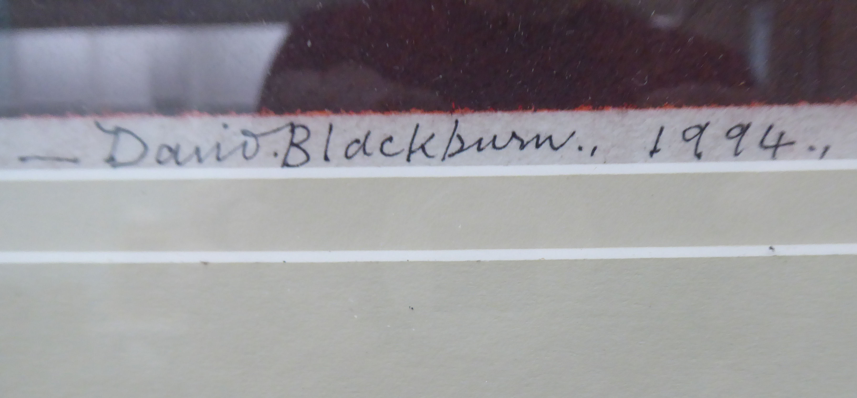 David Blackburn - 'Black Cliff'  pastel  bears a signature, dated 1994 with gallery label verso  20" - Image 2 of 4