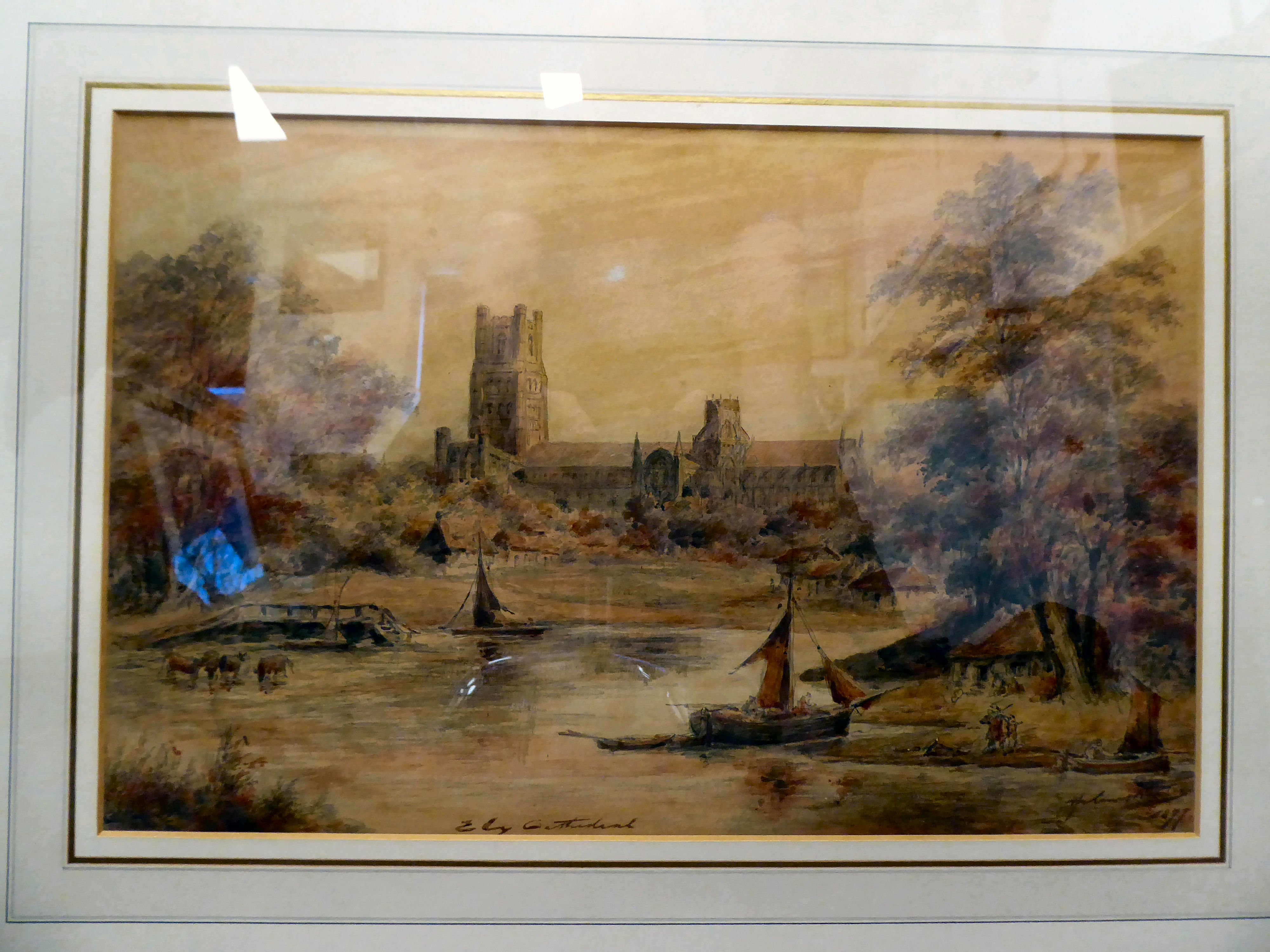 Holmer EC Winter - 'Ely Cathedral'  watercolour  bears an inscription, signature & label verso - Bild 2 aus 5