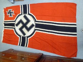 A German Third Reich era Nazi flag  approx. 50" x 9" (Please Note: this lot is subject to the