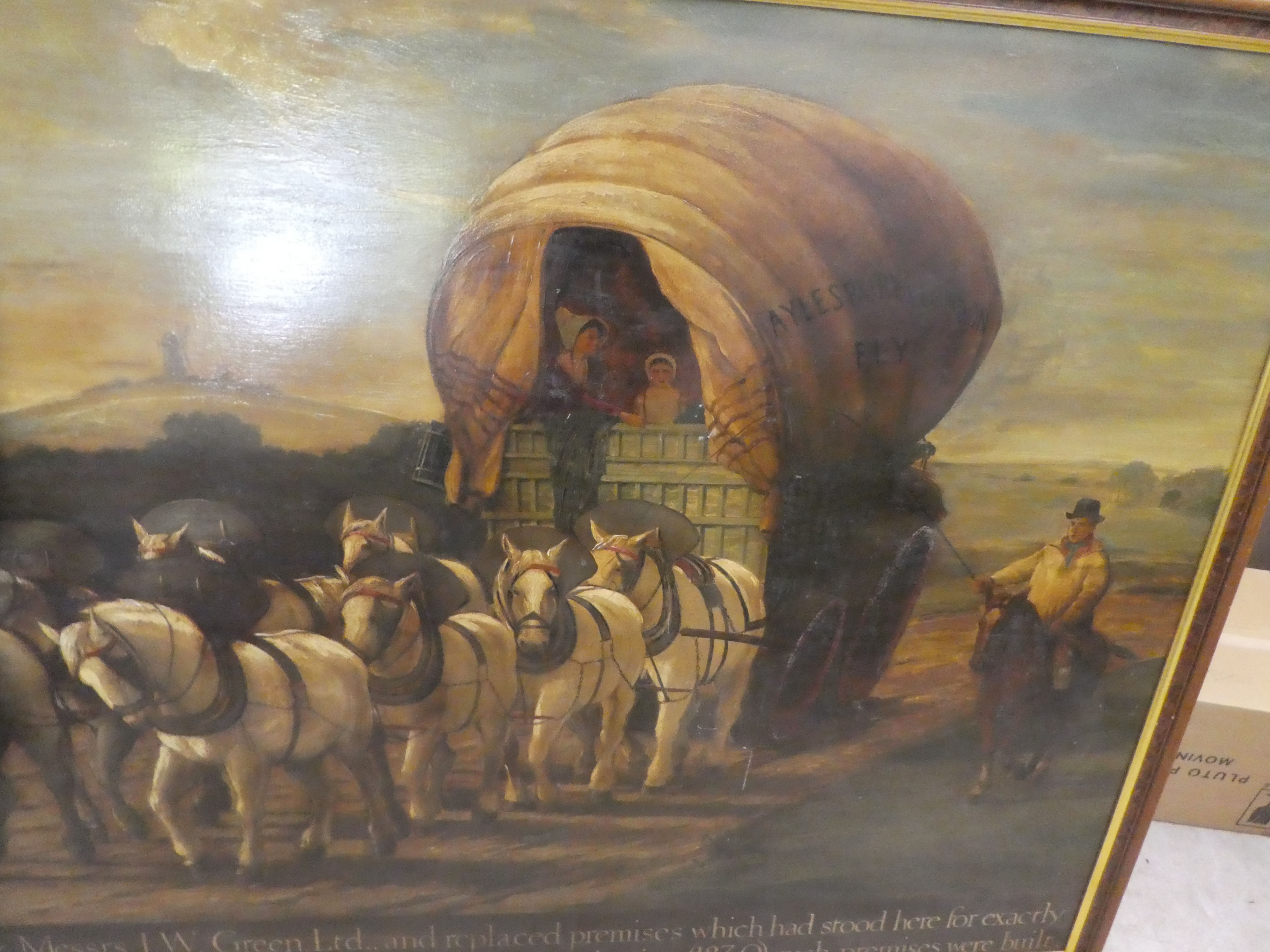 Attributed to Ralph Ellis - a horsedrawn wagon, the Aylesbury & London Fly, walking on a dirt - Image 2 of 6