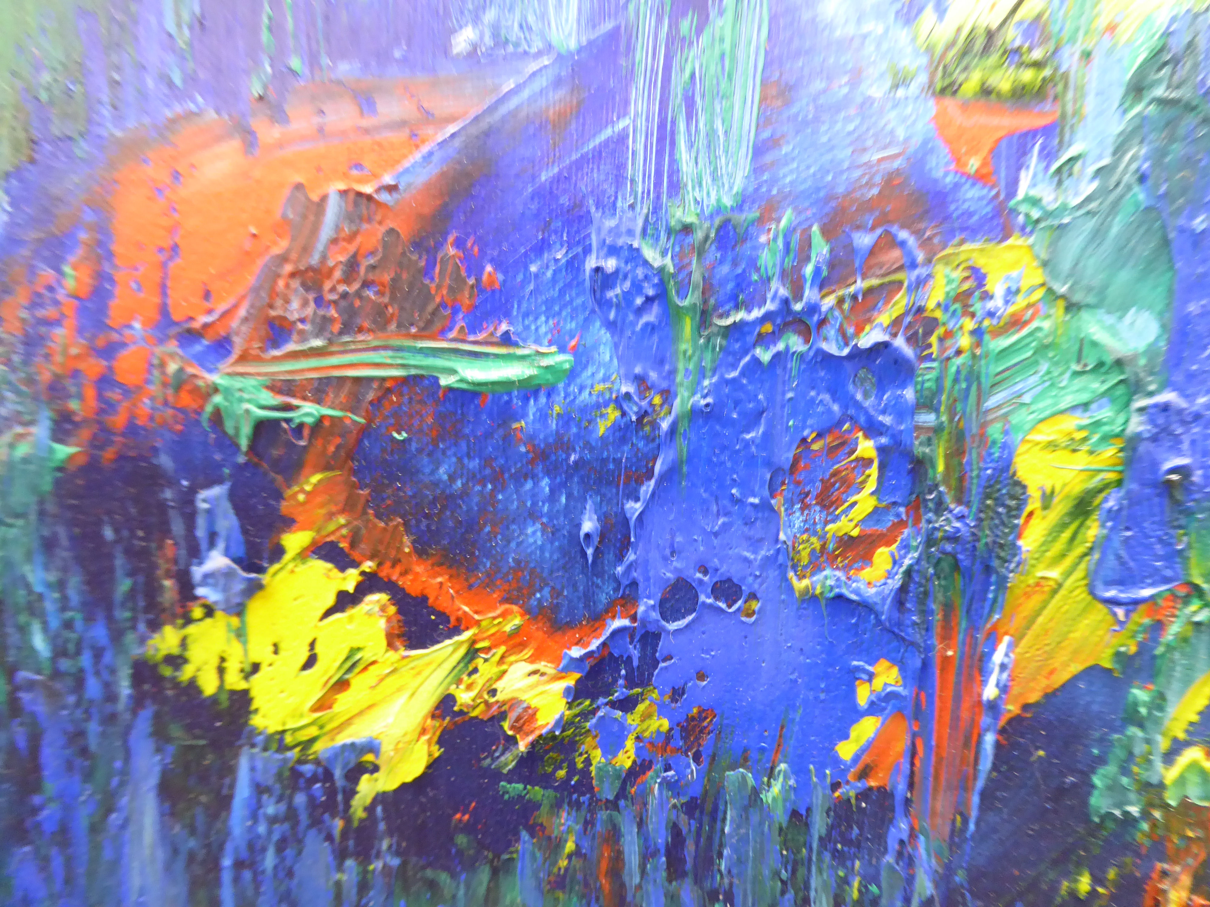 Martyn Brewster - 'Echo' an abstract in colours  oil on canvas  bears a title & signature, dated - Image 2 of 4
