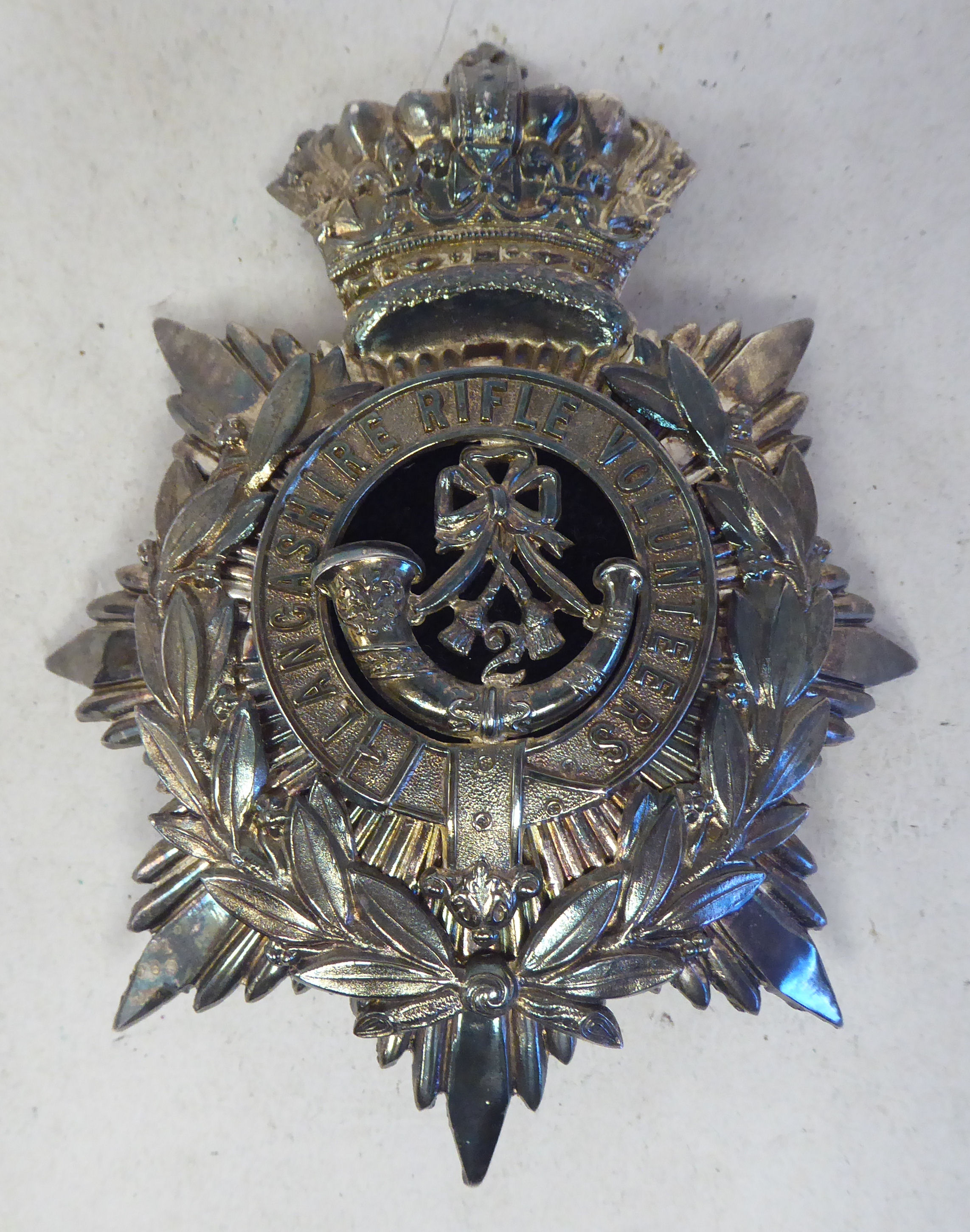 A 2nd Lancashire Rifle Volunteer's helmet plate (Please Note: this lot is subject to the statement