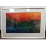 Eric Williams - 'Burning Sunset'  mixed media  bears a signature  16" x 26"  framed