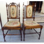 A pair of 19thC rosewood framed drawing room chairs of diminutive proportions, each with an