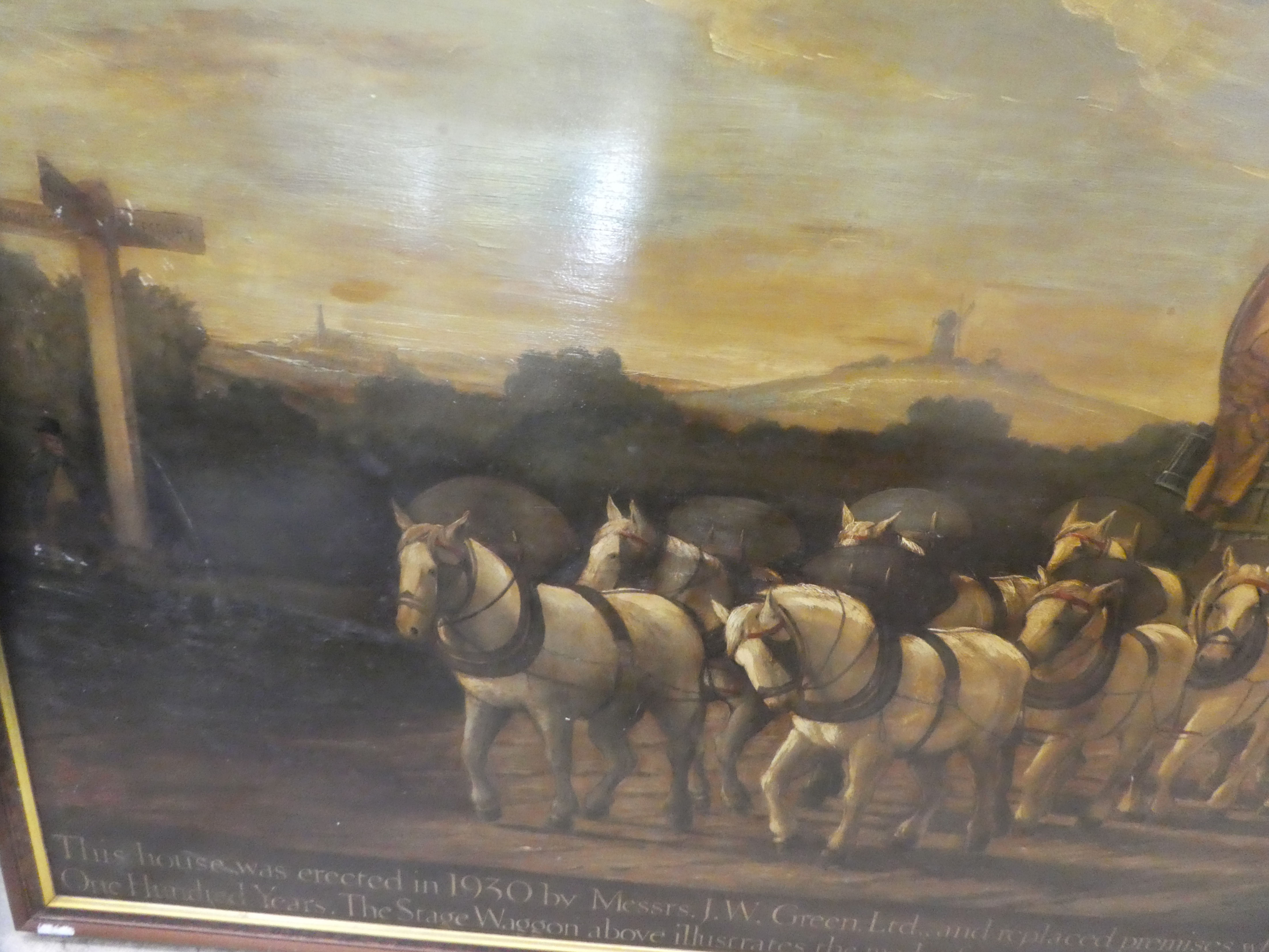 Attributed to Ralph Ellis - a horsedrawn wagon, the Aylesbury & London Fly, walking on a dirt - Image 3 of 6