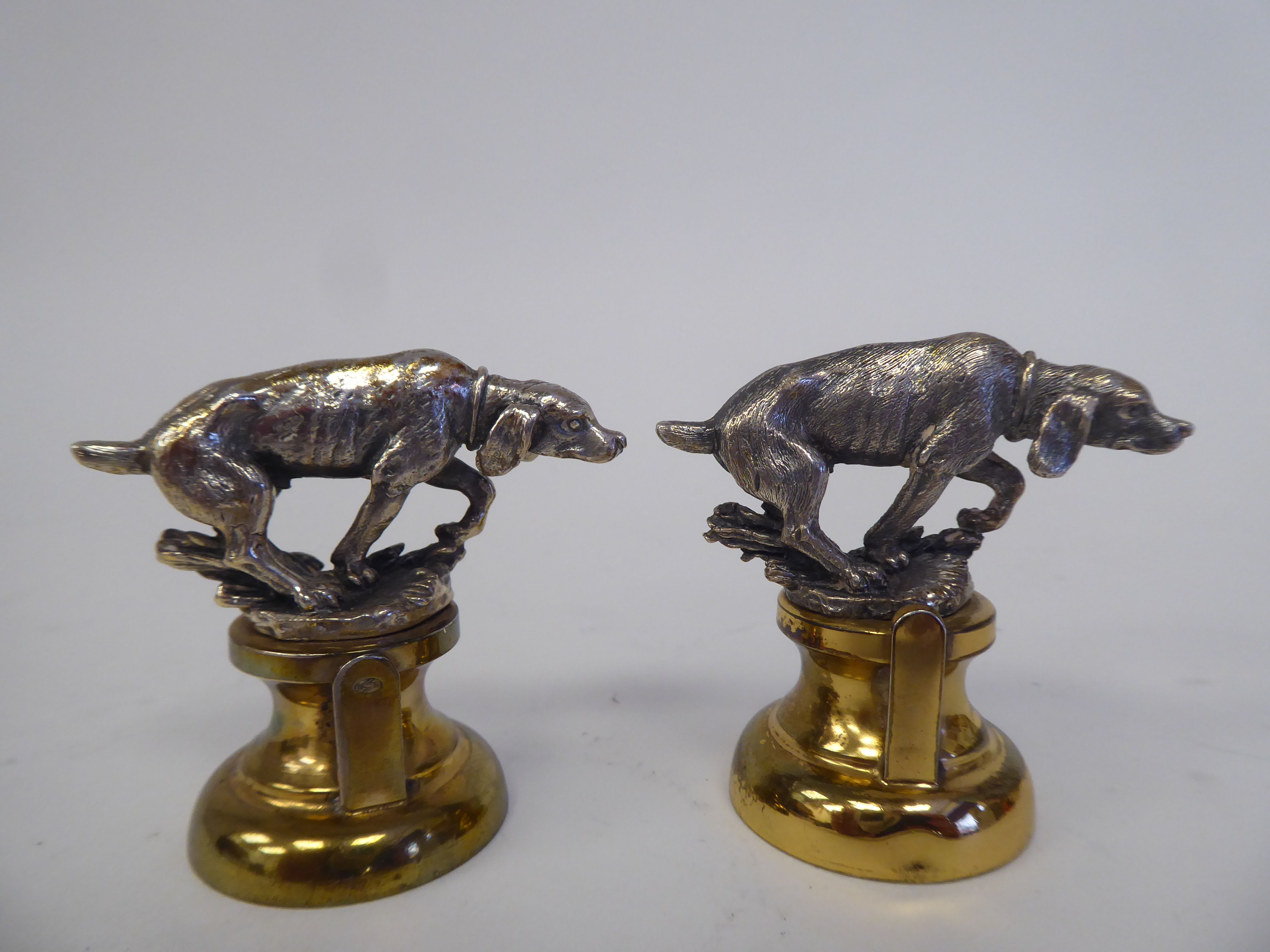 A set of five Holland & Holland silver and gilt coloured metal novelty menu holders, featuring - Image 8 of 8