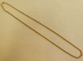 A 9ct gold flat curb link neckchain