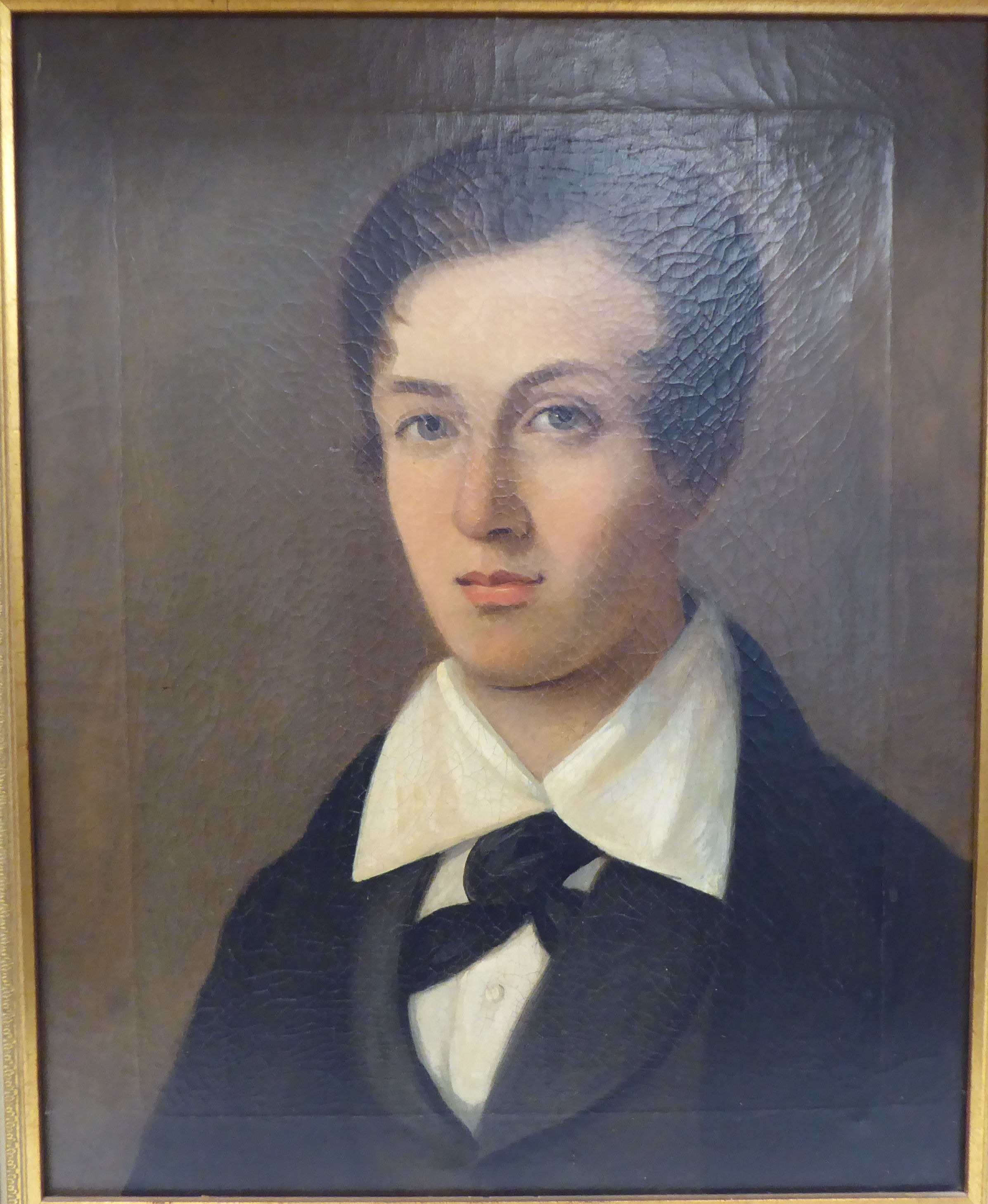 Early/mid 19thC British School - a head and shoulders portrait, a youth wearing a necktie  oil on - Image 2 of 5