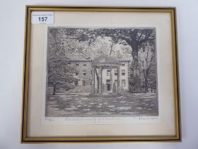 After Don Swann - 'Old Well, University of North Carolina'  etching  bears a pencil title &