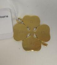 A 14ct gold four leaf clover pendant
