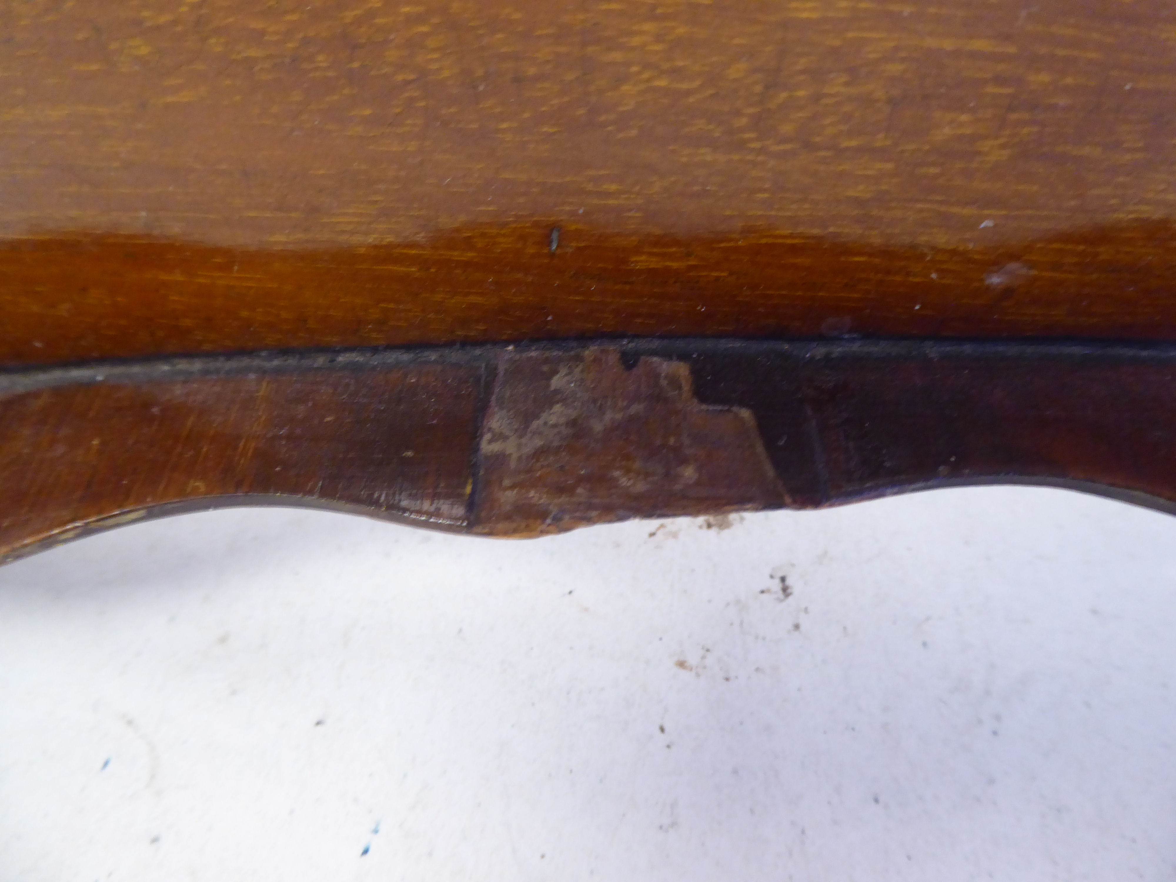 A late Victorian/Edwardian mahogany galleried serving tray of serpentine outline with a central - Image 4 of 4