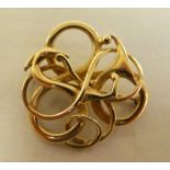 A 9ct gold serpent design brooch