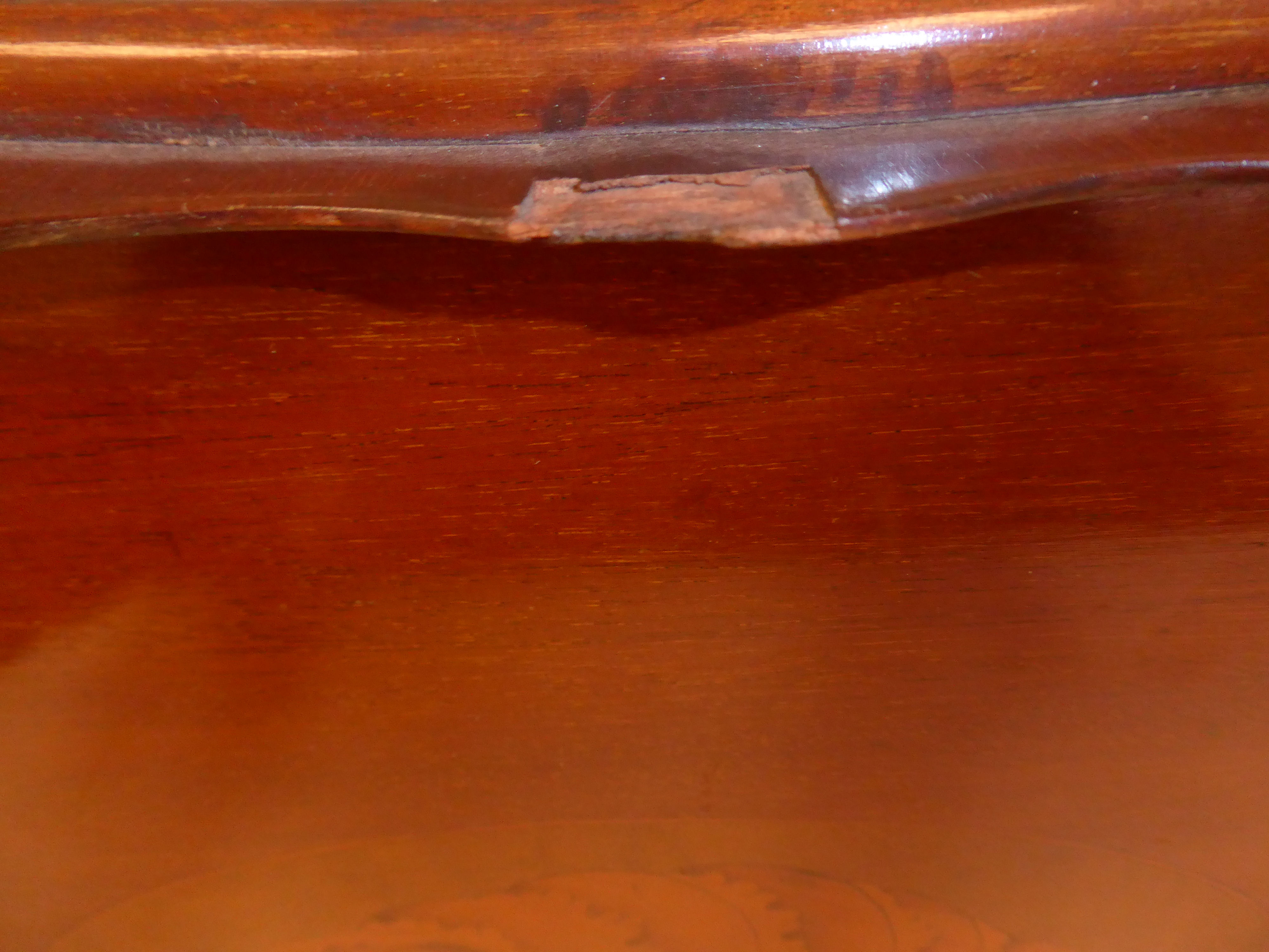 A late Victorian/Edwardian mahogany galleried serving tray of serpentine outline with a central - Image 3 of 4