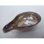 An 18thC silver pap boat, the bowl with a crimped border  marks rubbed