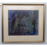 David Blackburn - 'Green Forest Twilight'  mixed media  bears a signature & dated 1992  20" x 23"