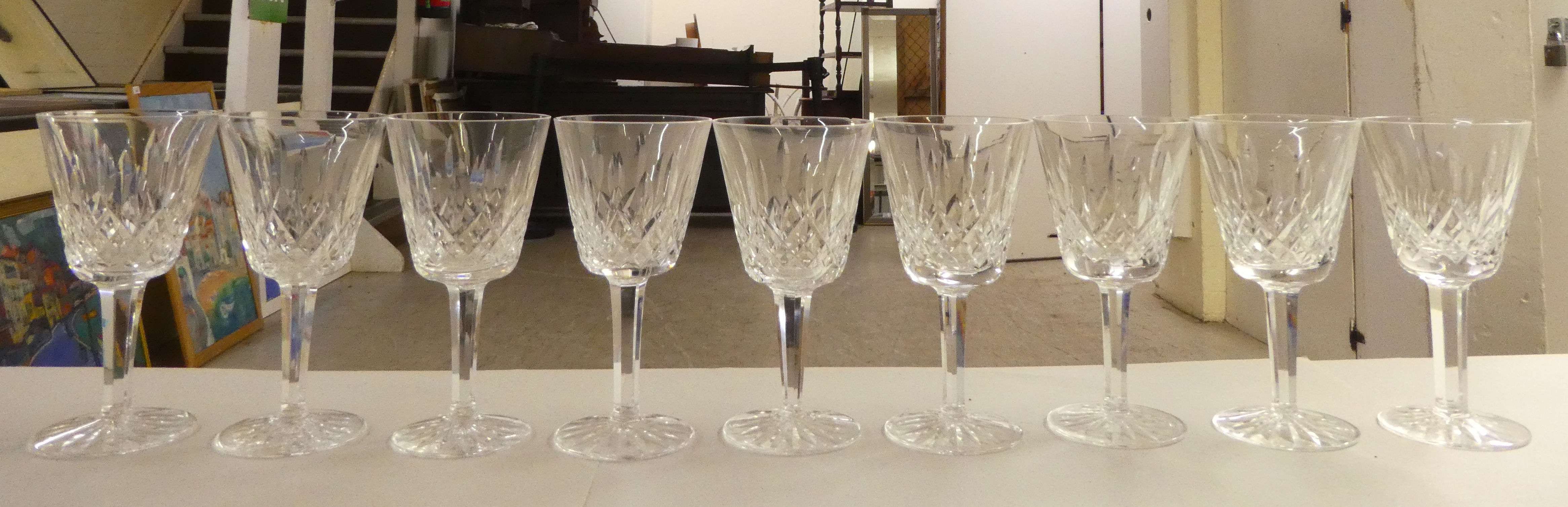 Mainly Waterford crystal drinking glasses: to include three different sized pedestal wines - Image 7 of 7