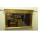 A modern Victorian design overmantel mirror, in a gilded frame  31"h  48"w