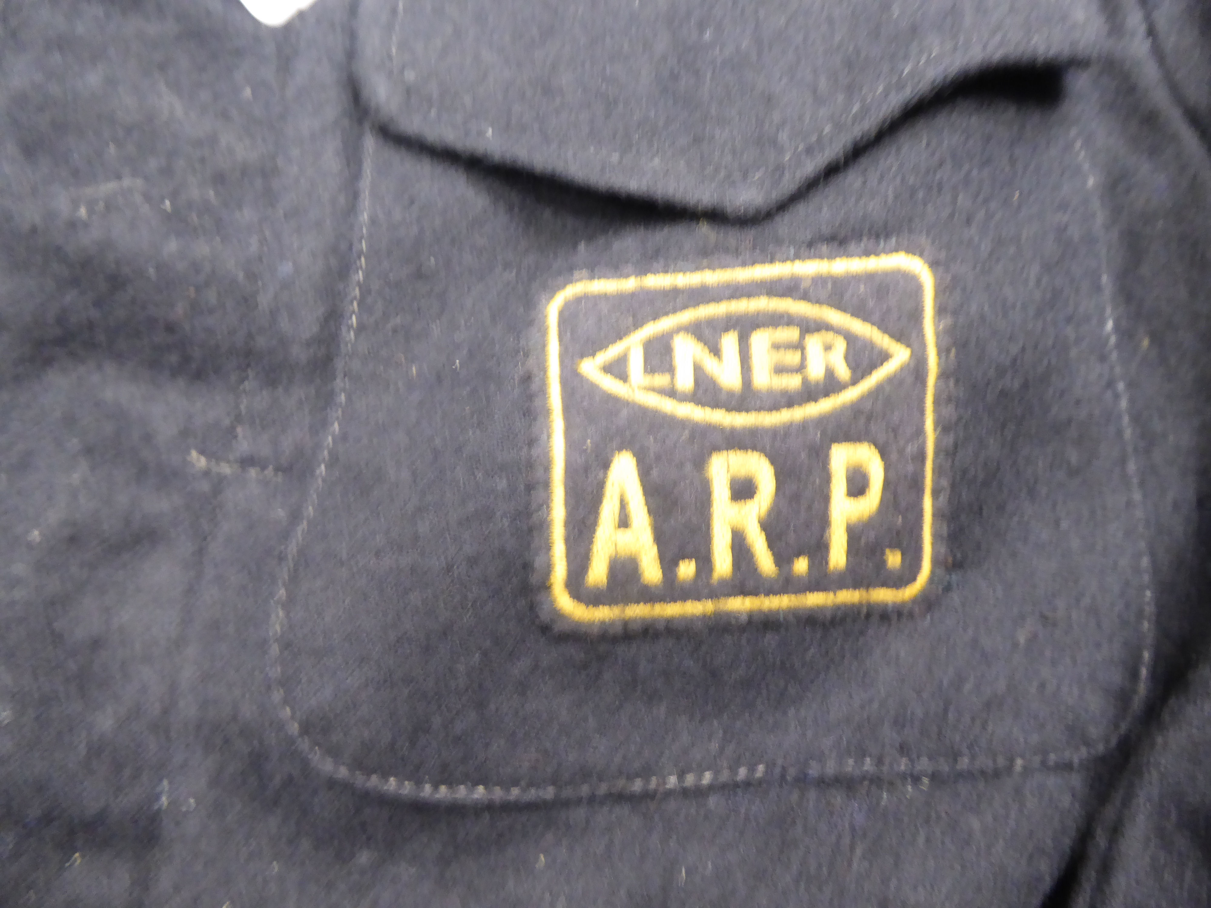 An LNER ARP Warden's black/blue worsted blouse (Please Note: this lot is subject to the statement - Image 3 of 5
