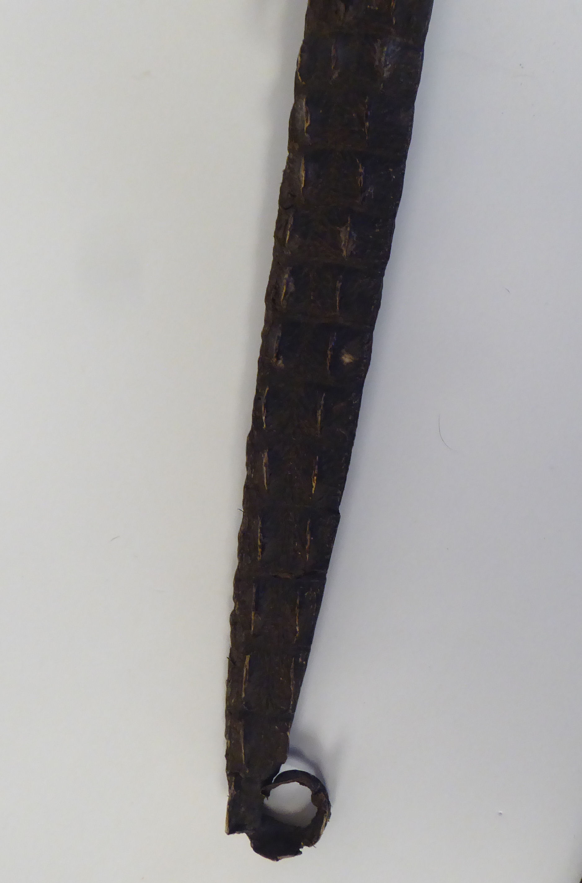 A North African dagger with a carved and black painted handgrip, the blade with engraved ornament - Image 6 of 7