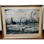After LS Lowry - 'An Industrial Town'  Limited Edition 30/500 coloured print  published by