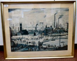 After LS Lowry - 'An Industrial Town'  Limited Edition 30/500 coloured print  published by