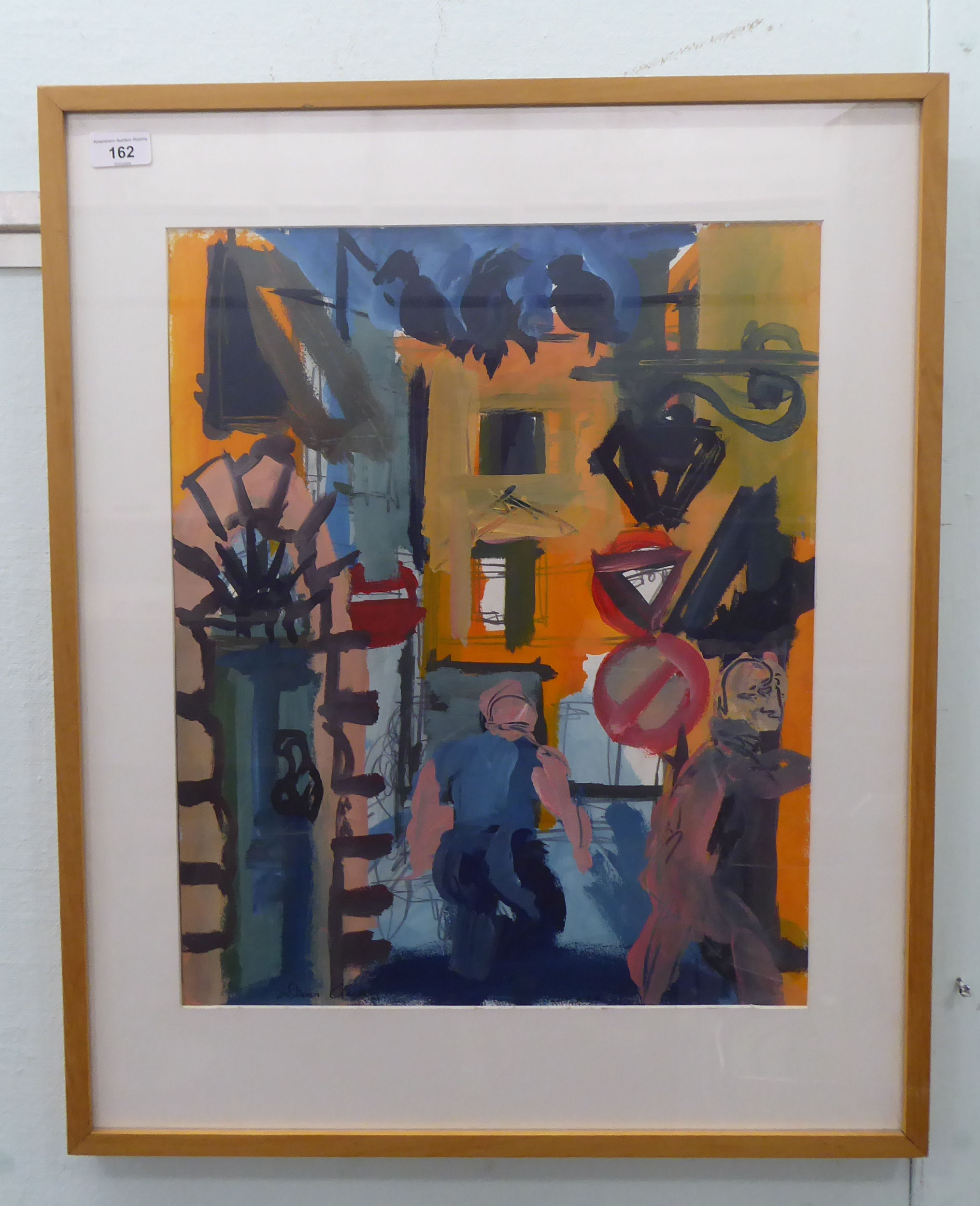 Denis Clarke - 'Italian Street Scene'  gauche  bears a signature with title verso  19" x 16"  framed