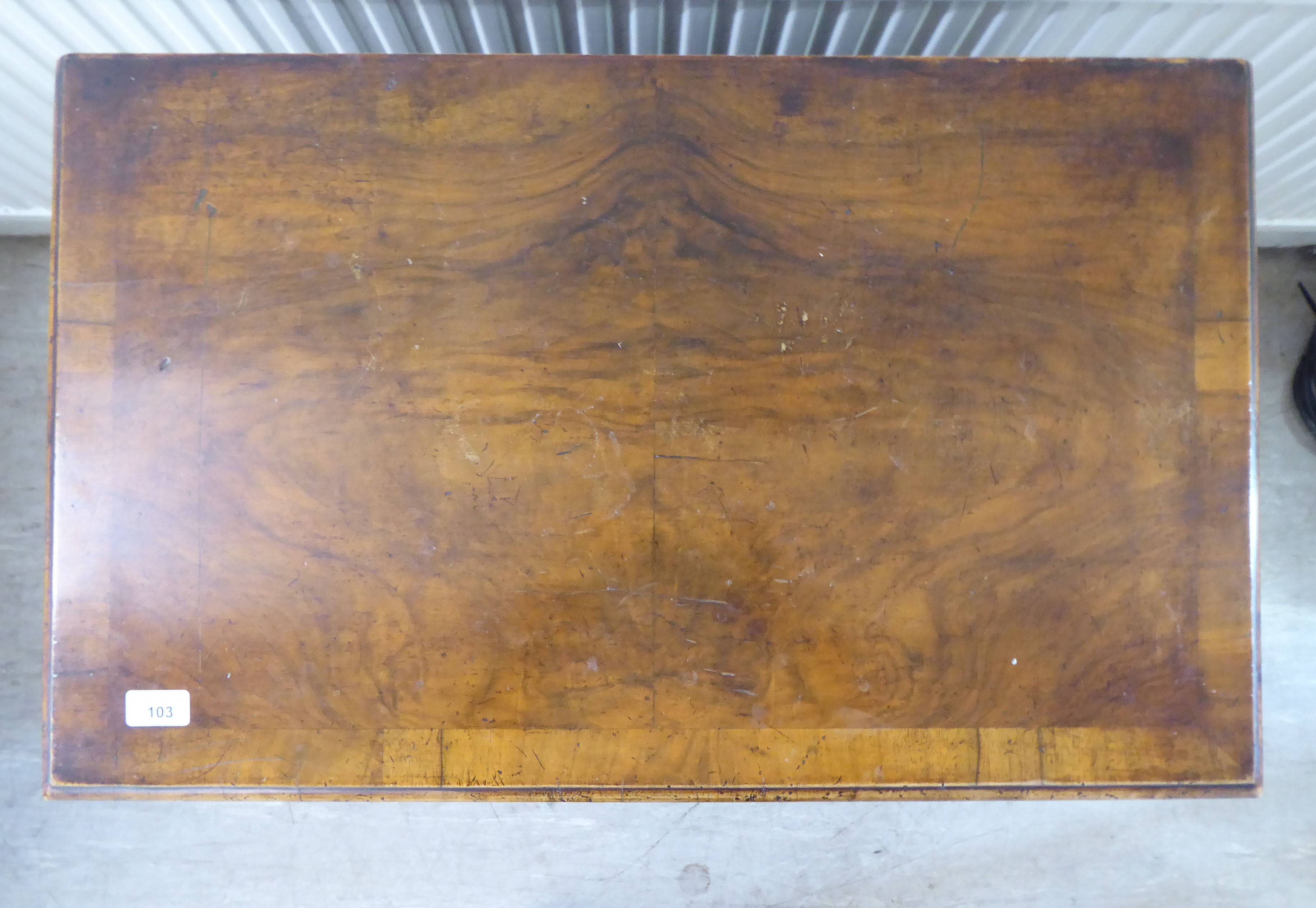 An early 20thC Continental walnut moulded block front chest, comprising four graduated long - Image 3 of 5