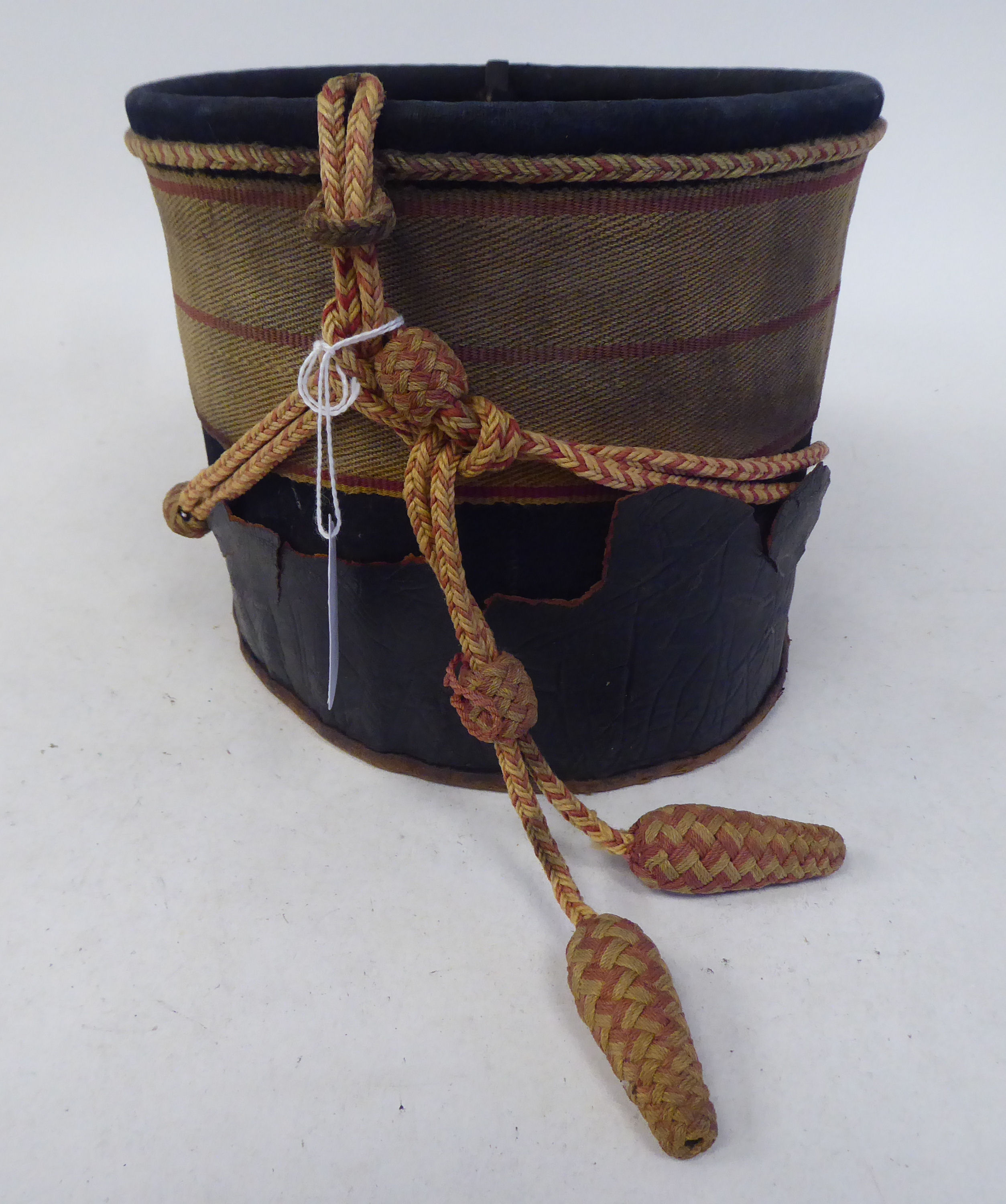 A mid 19thC Gloucestershire Hussars shako with a hide liner (Please Note: this lot is subject to the - Image 4 of 7