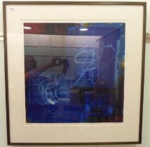 After Martyn Brewster - 'Lowick 62' an abstract in colours  monoprint  bears a pencil title &