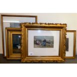 Four framed mid 19th-early 20thC watercolours  various subjects  one bears a signature  largest 7" x