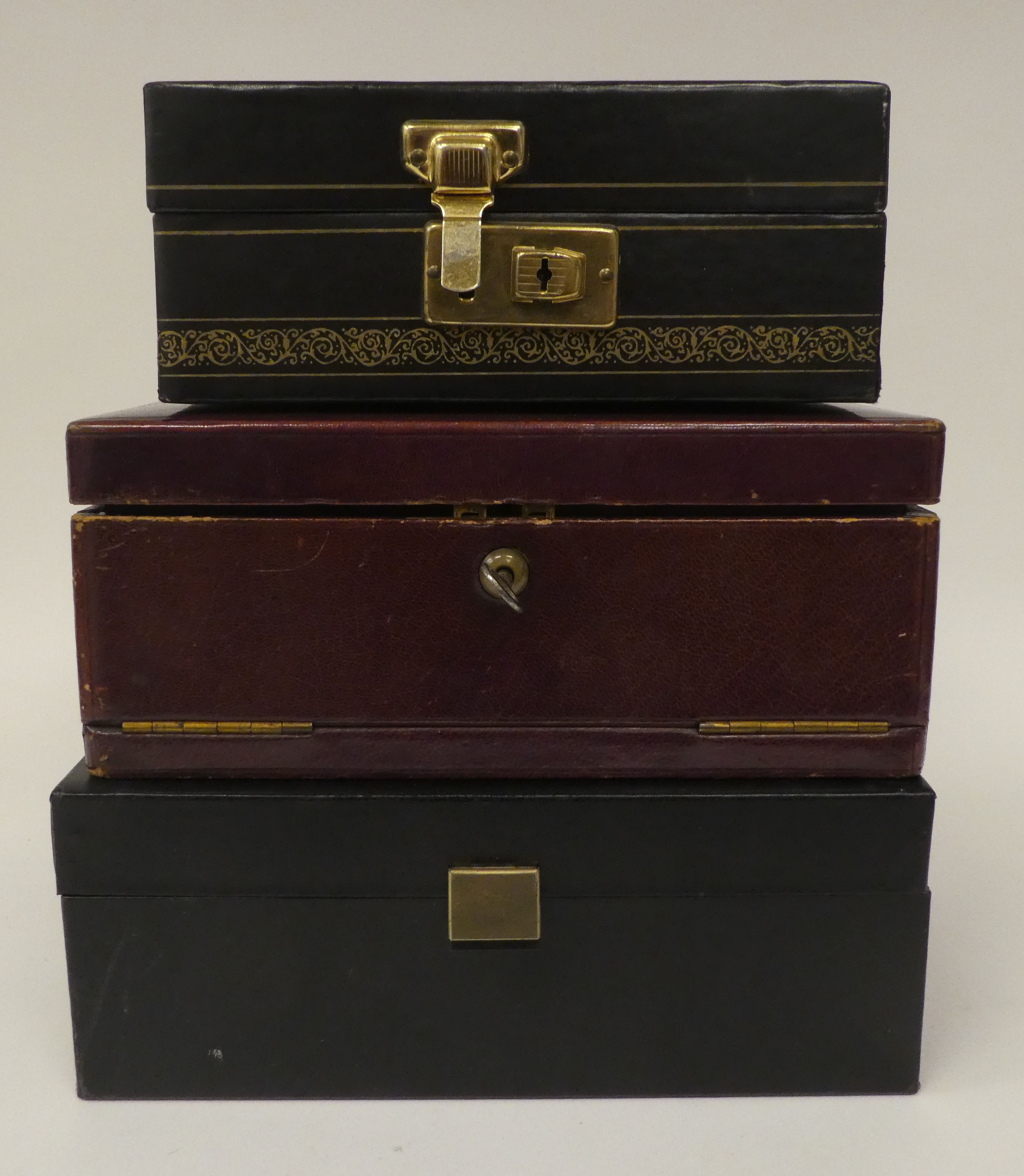 Three various jewellery boxes
