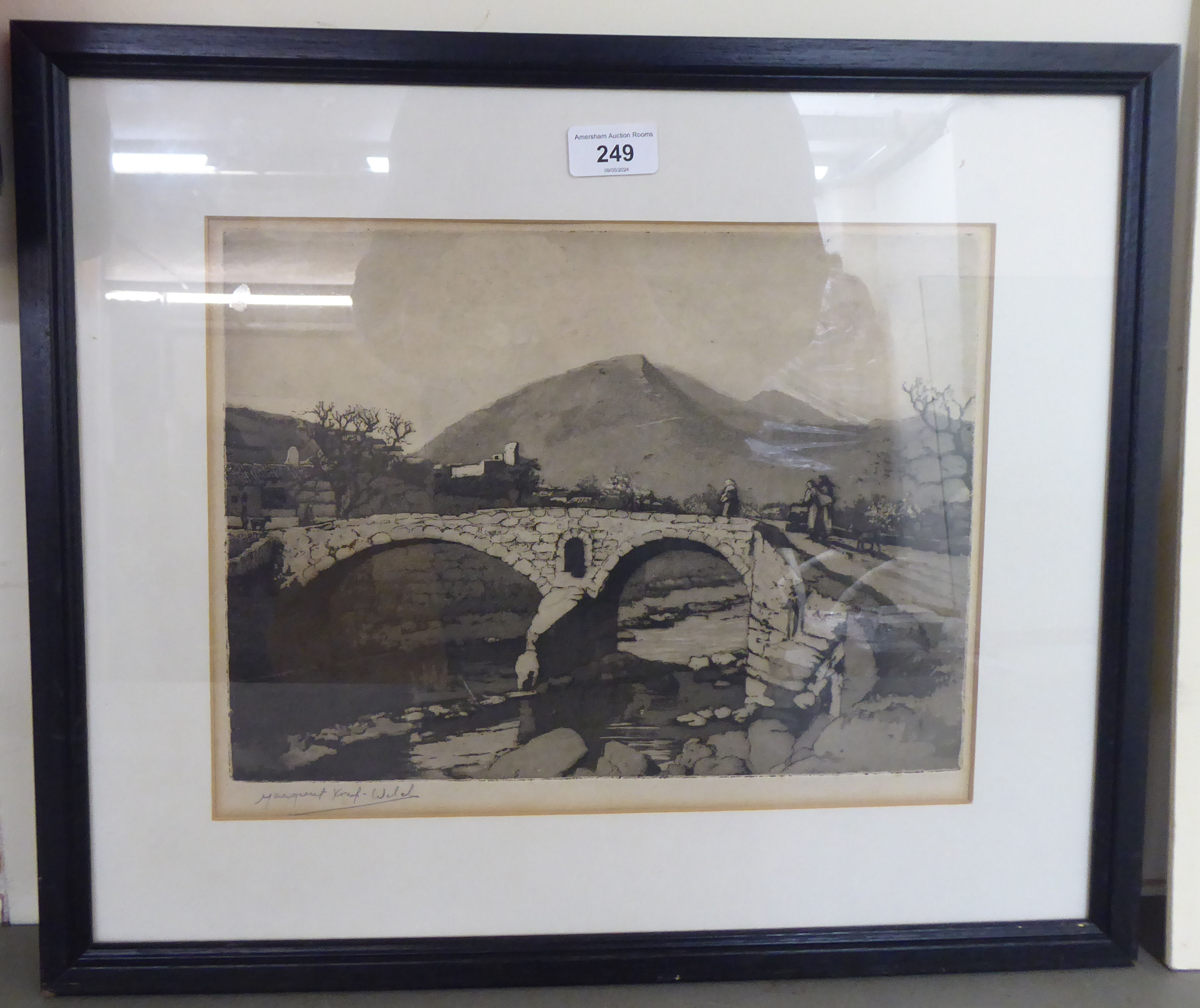 Pictures: to include after Margaret Kemp-Welch - 'Bridge in Mallorca'  print  bears a pencil - Image 20 of 26