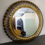 A modern mirror, in a pierced gilt metal frame  29"dia