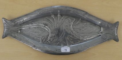 A Pewtal fish platter  20"L